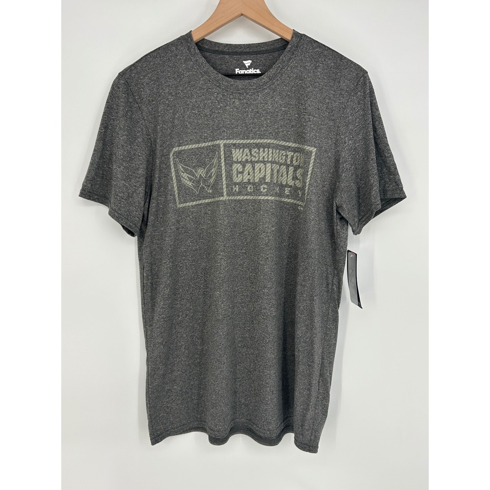 "NWT"‎ Washington Capitals NHL Fanatics Charcoal Heather Gray T-Shirt- Mens M